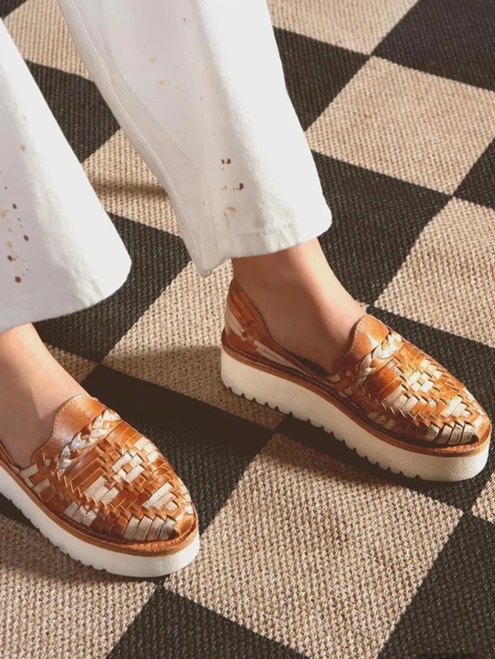 Bed|Stü Lizzie Sandals Woven Leather Platform Huarache Shoes Boho Artisan NIB - Picture 8 of 14
